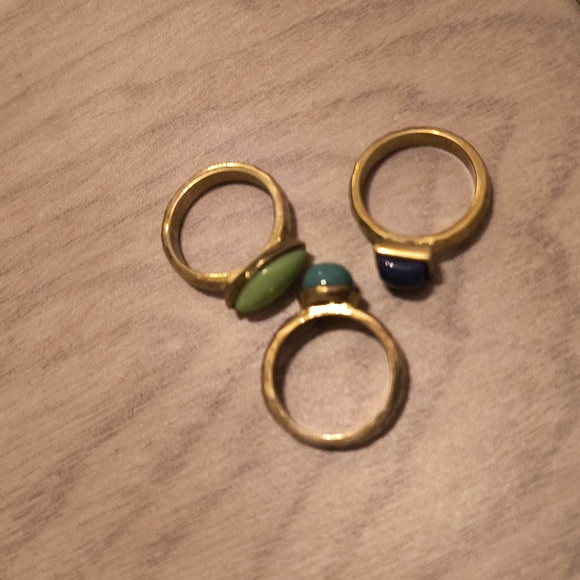 Hammered Gold Stackable Rings - Picture 7 of 8